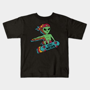 Alien and skateboard Kids T-Shirt